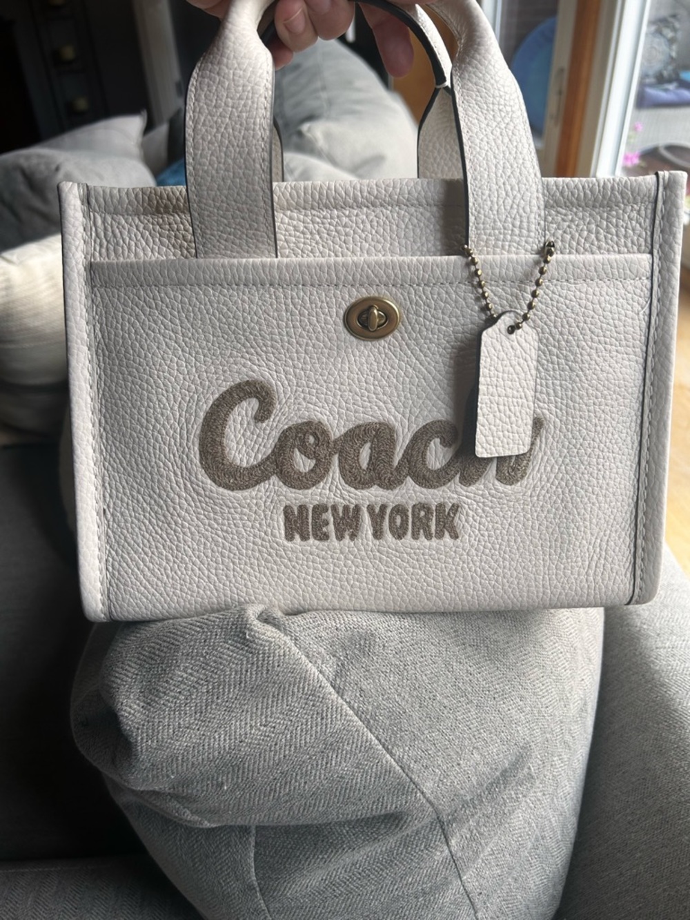 Coach Chalk Pebbled Leather cargo 26 NWT Tote Price is Firm. Priced to sell